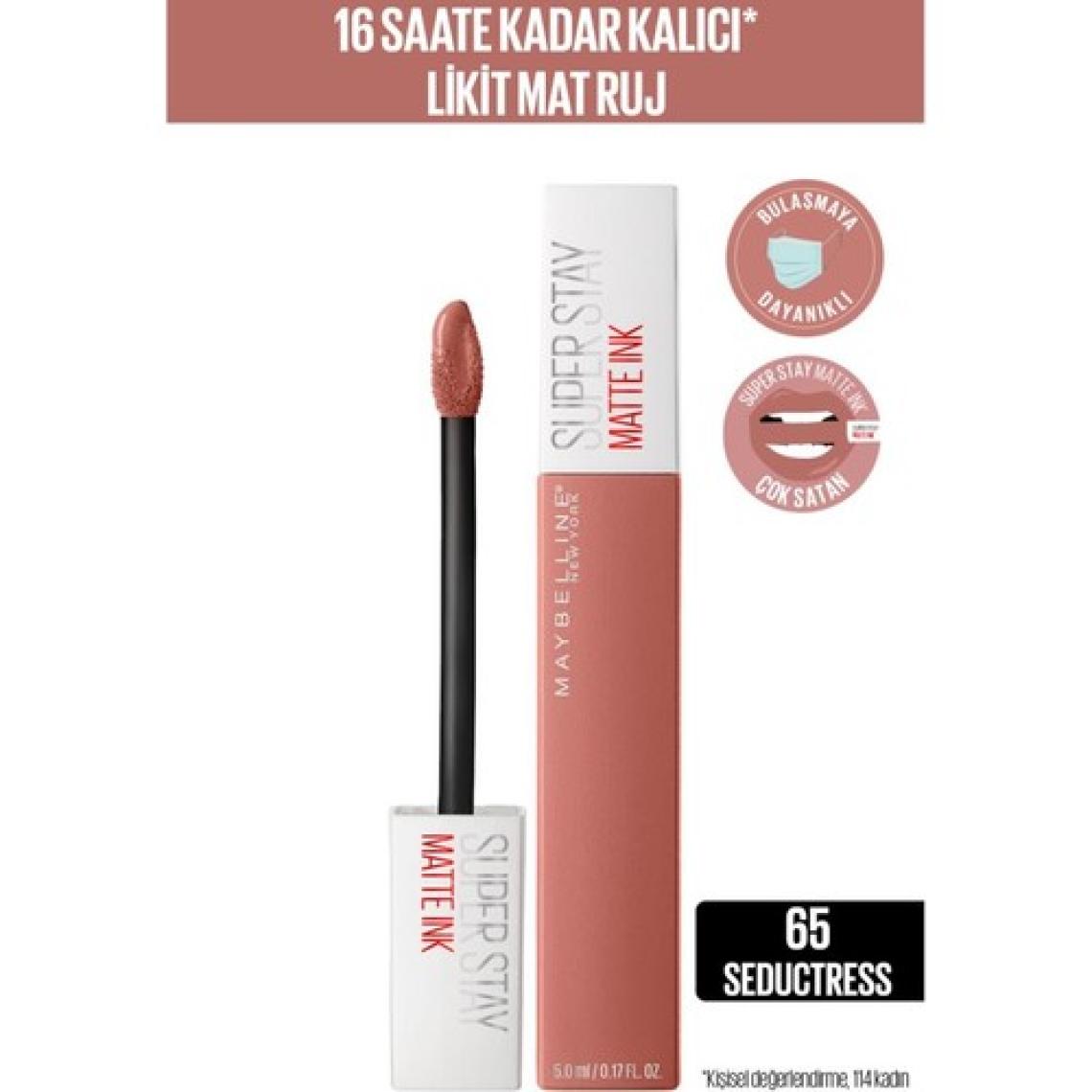 Maybelline Mini Jel Göz Kalemli  Matte Ink Likit Mat Ruj Seti - 65 Seductress