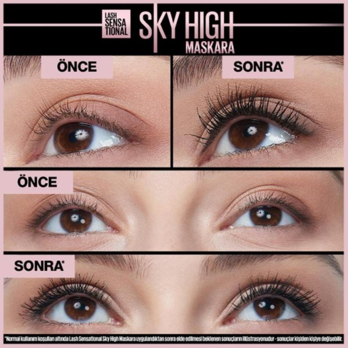 Maybelline New York Lash Sensational Sky High Maskara + Mini Tattoo Liner Jel Göz Kalemli Set