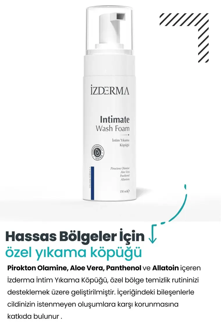 izderma İntim Bakım Kremi 150 ml ve İntim Yıkama Köpüğü 150 ml