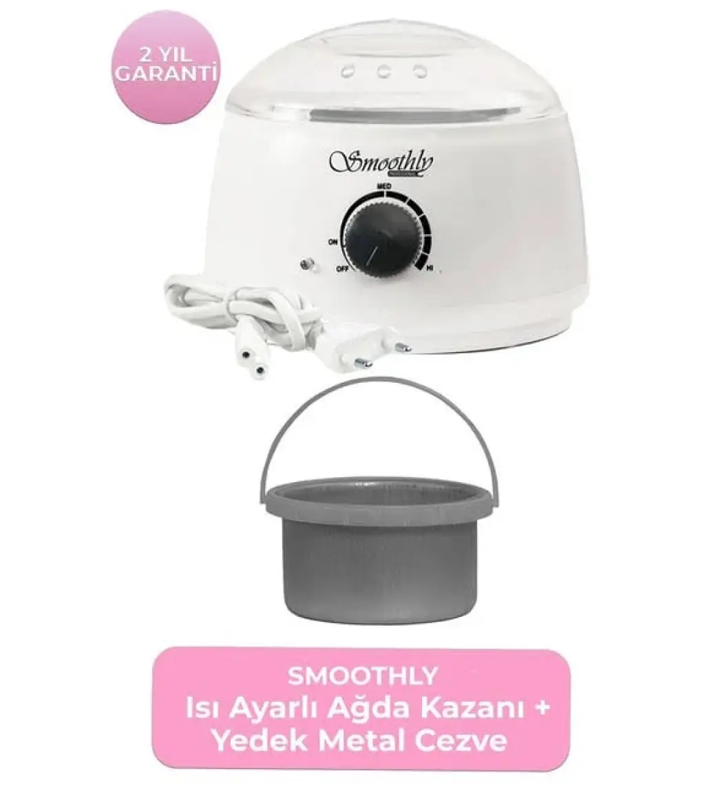 Smoothly Isı Ayarlı Sir Ağda Makinesi, Kalıp Ağda Boncuk Ağda Konserve Ağda Uyumlu Ağda Kazanı Beyaz Renk