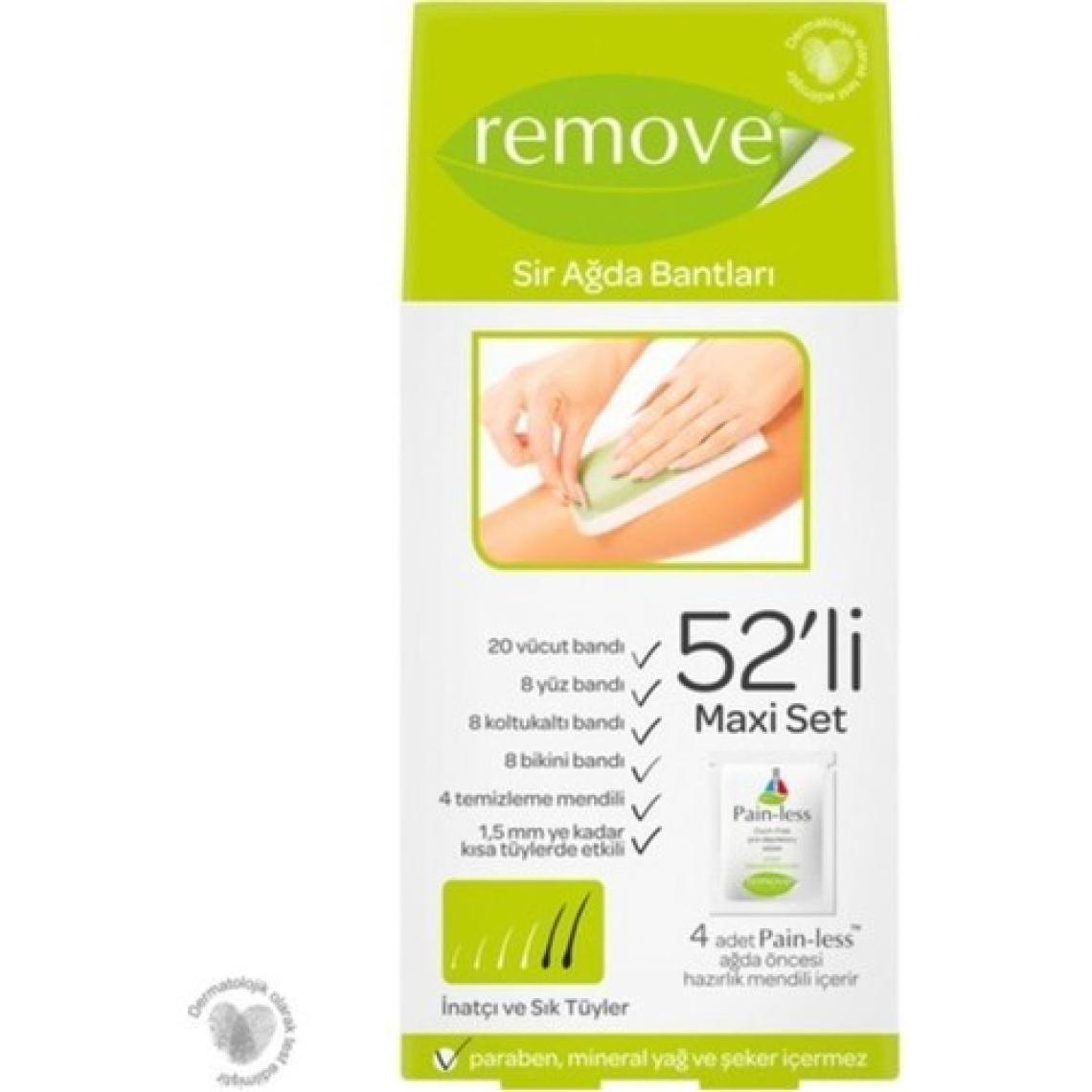 Remove Inatçı ve Sık Tüy Sir Ağda Bantları 52'li