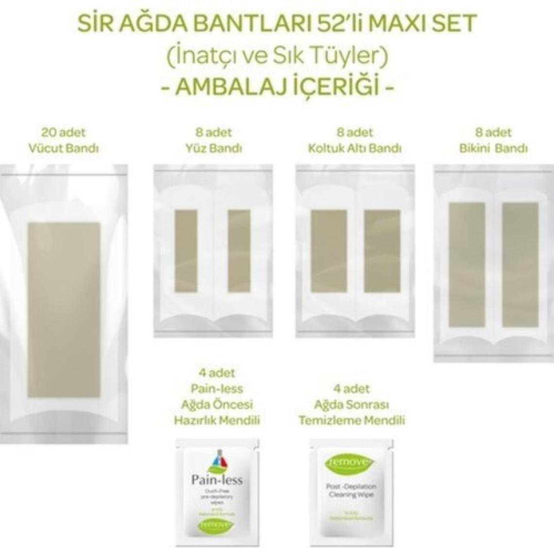 Remove Inatçı ve Sık Tüy Sir Ağda Bantları 52'li