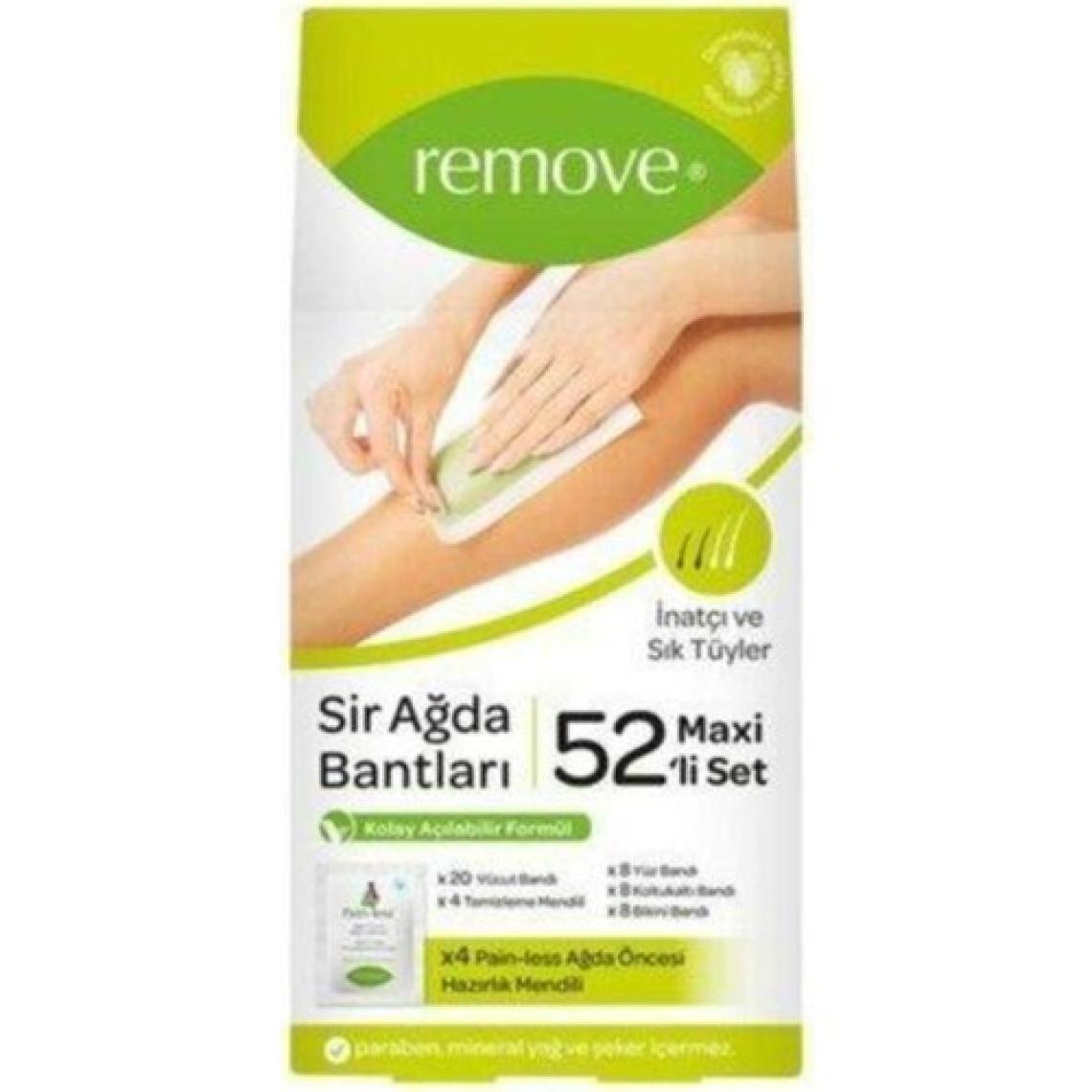 Remove Inatçı ve Sık Tüy Sir Ağda Bantları 52'li