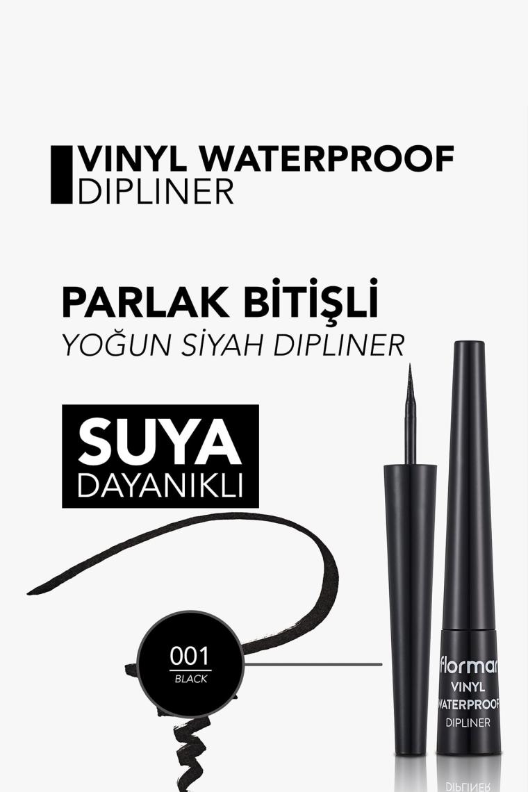 Suya Dayanıklı Parlak Dipliner (SİYAH) - Waterproof Dipliner - 001 Black - 8690604536498