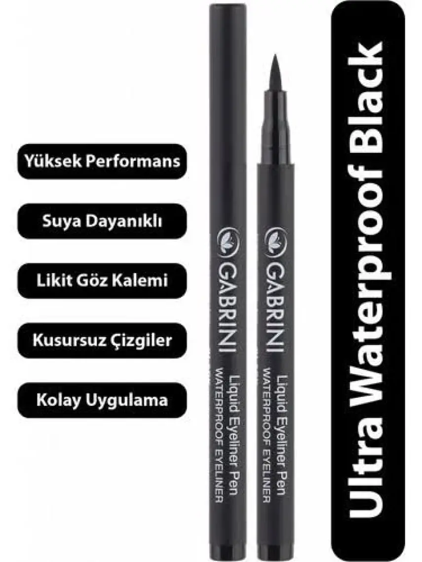 Gabrini Kalem Dipliner Black Waterproof Liquid Eyeliner Pen