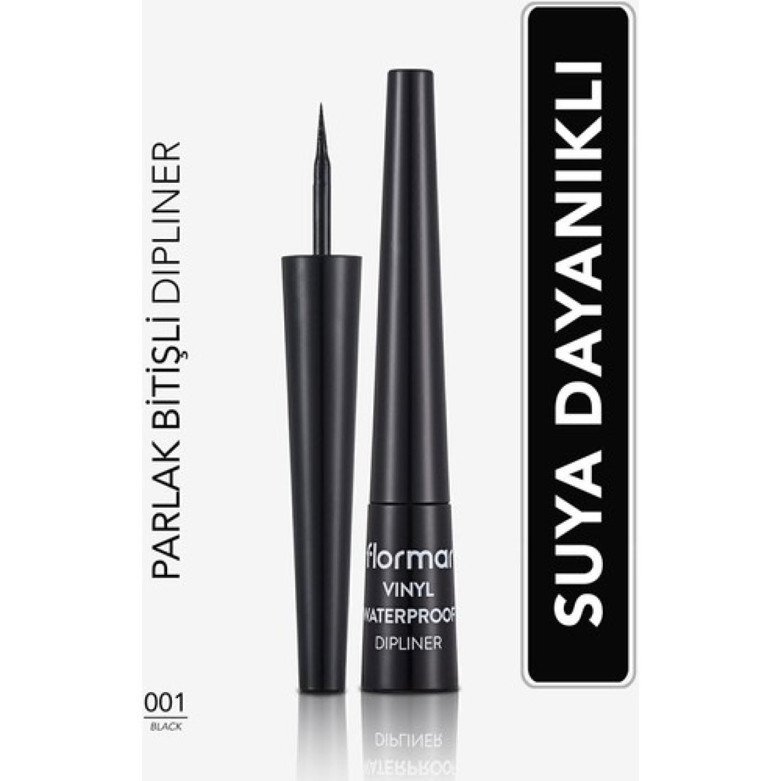 Vinyl Yoğun Renk Veren Suya Dayanıklı Parlak Eyeliner (001 Black) 8690604536498
