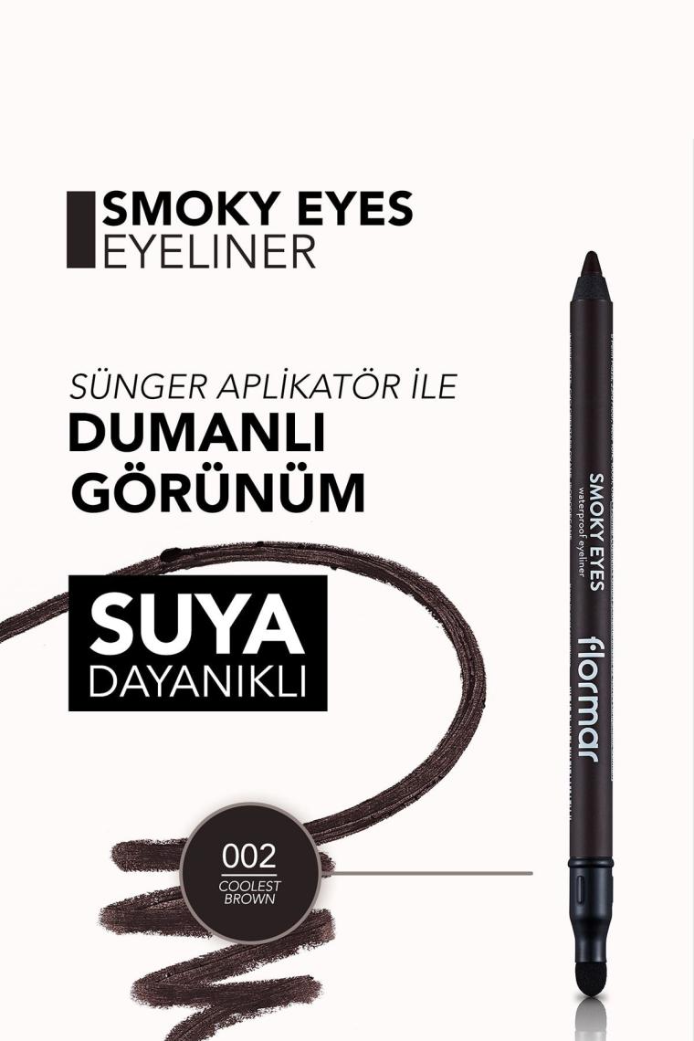 Smokey Göz Kalemi (KAHVE) - Smoky Eyes Waterproof Eyeliner - 002 Coolest Brown - 8690604547258