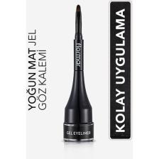 Flormar-Yoğun Jel Dokulu ve Yüksek Pigmentli Gel Eyeliner Mini Fırçalı Mat Eyeliner (001 Siyah) 8690604591879