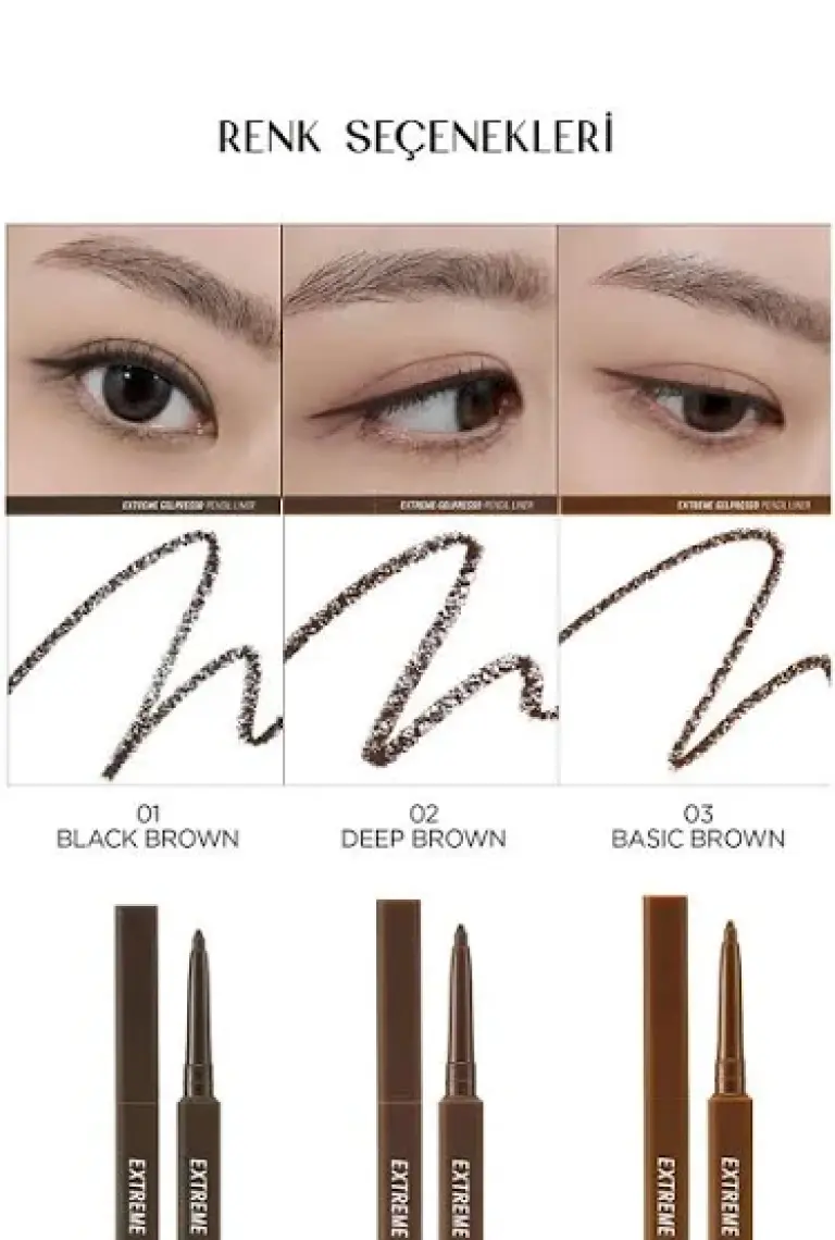 Clio Suya Dayanıklı, Gün Boyu Kalıcı Kalem Eyeliner CLIO Extreme Gelpresso Pencil Liner (01 Black Brown)