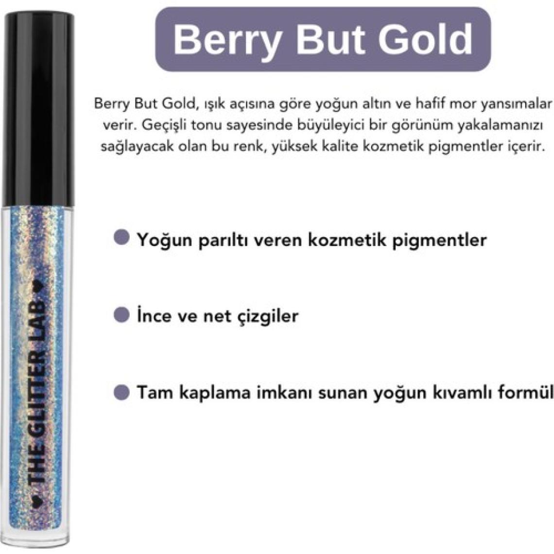 The Glitter Lab Simli Likit Eyeliner - Dazzling Liner - Berry But Gold