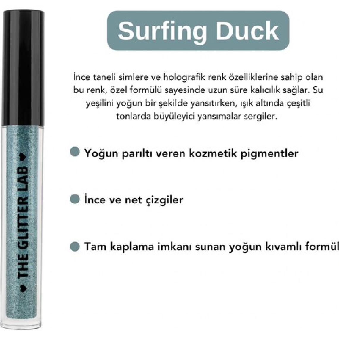 The Glitter Lab Simli Likit Eyeliner - Dazzling Liner - Surfing Duck