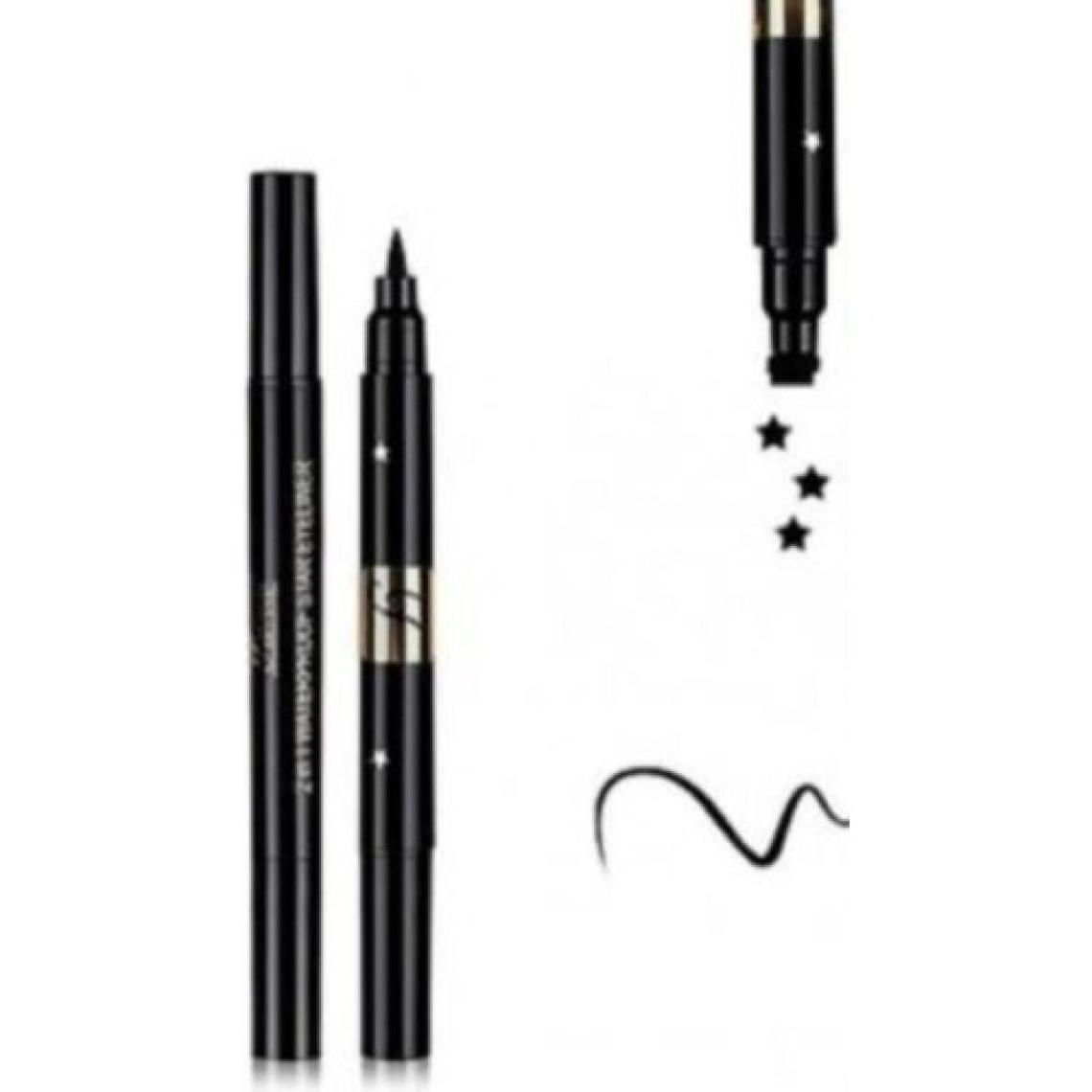 Halvey İki Uçlu Siyah Eyeliner - Yıldız Desenli, İnce Uç, Uzun Süre Kalıcı ve Suya Dayanıklı (1 Adet)