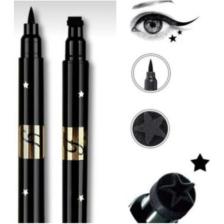 Halvey İki Uçlu Siyah Eyeliner - Yıldız Desenli, İnce Uç, Uzun Süre Kalıcı ve Suya Dayanıklı (1 Adet)