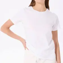 Fabrika Tengiz Beyaz Bisiklet Yaka Kadın T-Shirt