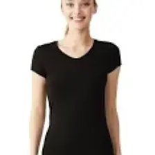 U.S. Polo Assn. Kadın Siyah Kısa Kollu V Yaka T-Shirt 66004