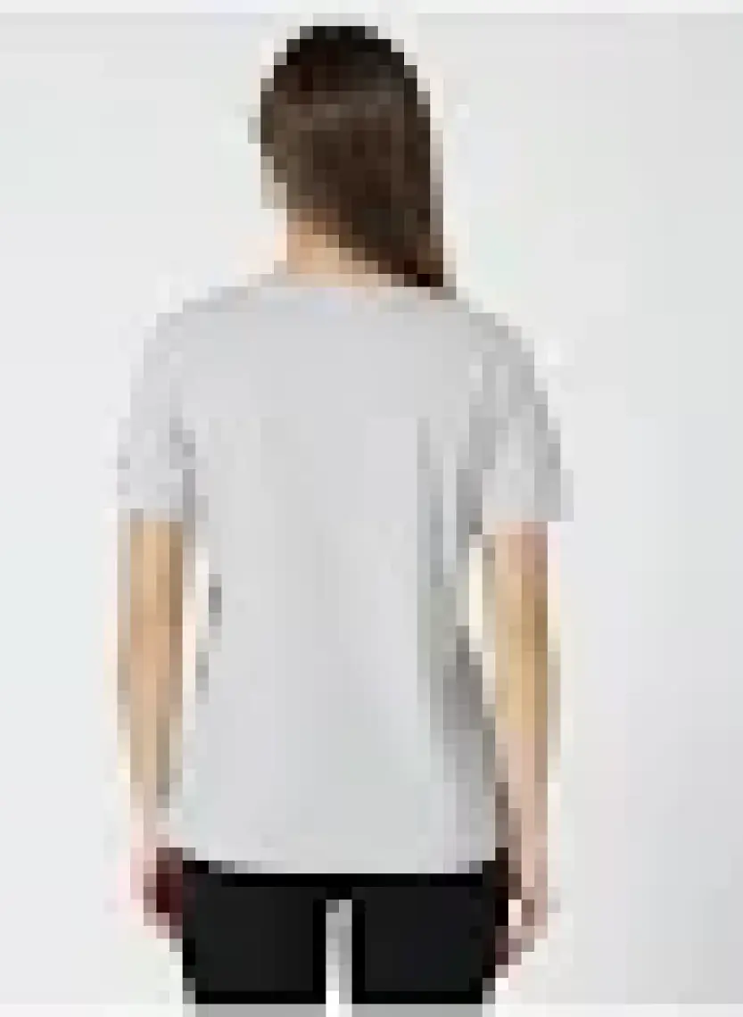 Fabrika Teyo Gri Melanj V Yaka Kadın T-Shirt
