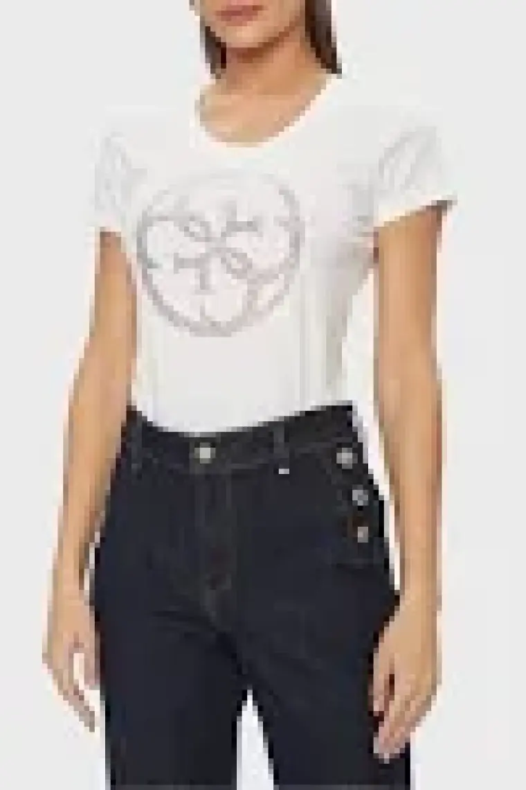 Guess Ss Cn 4g Logo Pamuklu Slim Fit T Shirt W4GI29J1314 Kadın T Shirt W4GI29 J1314 G011