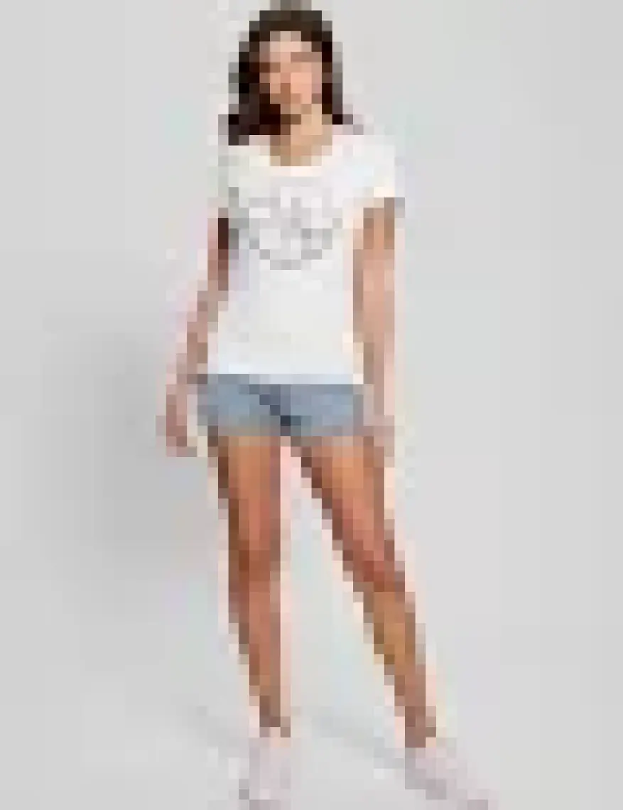 Guess Ss Cn 4g Logo Pamuklu Slim Fit T Shirt W4GI29J1314 Kadın T Shirt W4GI29 J1314 G011