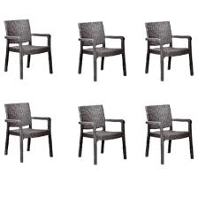 Troya Rattan Koltuk Kahverengi | 6'lı Set
