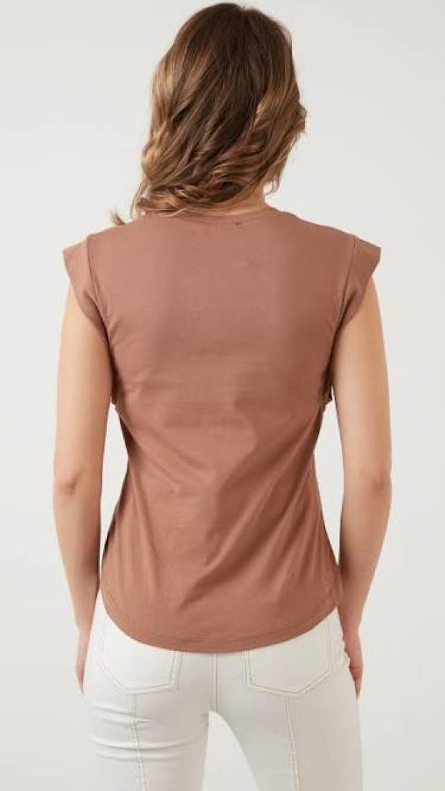 Lela Pamuklu Bisiklet Yaka Kolsuz Basic T Shirt Bayan T Shirt 5864201