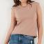 Lela Pamuklu Bisiklet Yaka Kolsuz Basic T Shirt Bayan T Shirt 5864201