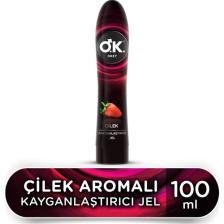Okey Kayganlaştırıcı Jel - 100 ml, Çilek Aromalı, Uzun Süre Etkili, Yerli Üretim