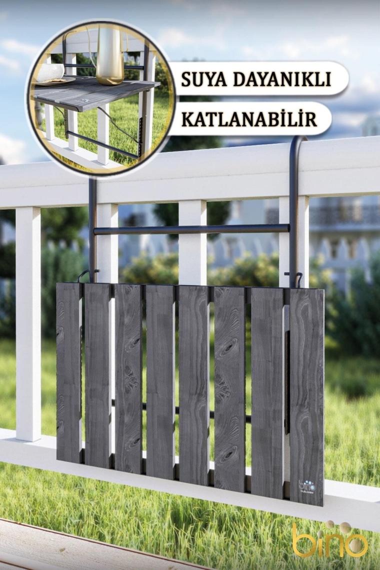 Katlanır Yükseklik Ayarlı Askılı Masa Balkon Veranda Mutfak Masası