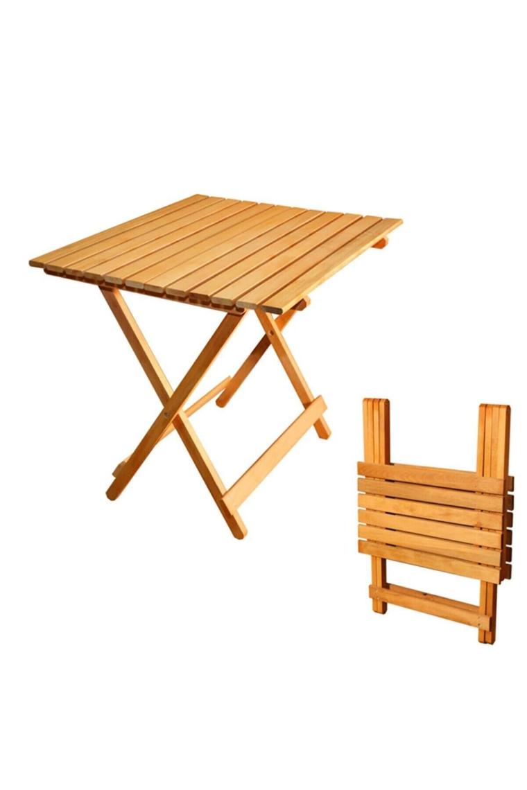 Dekoratif Ahşap Katlanır Masa Piknik Balkon Masası 70cm X 60cm