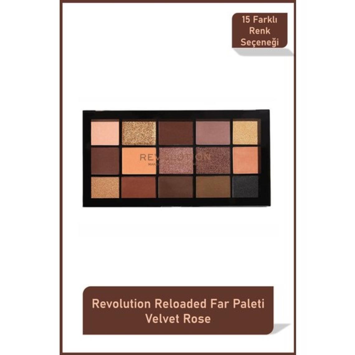 Revolution Reloaded Velvet Rose Far Paleti - 15 Yüksek Pigmentli Kahverengi, Mat ve Parlak Renk Tonları