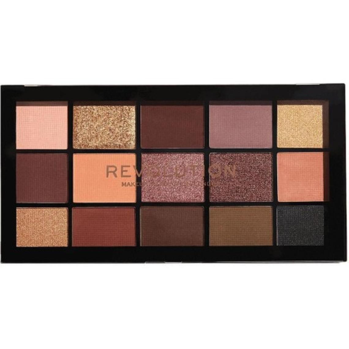 Revolution Reloaded Velvet Rose Far Paleti - 15 Yüksek Pigmentli Kahverengi, Mat ve Parlak Renk Tonları