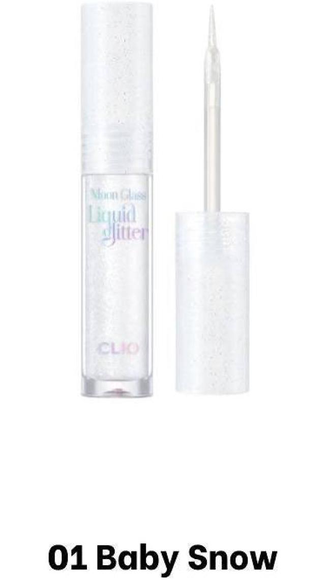 Clio Işıltılı ve Şeffaf Likit Glitter CLIO Moon Glass Liquid Glitter Sweet Cloud (01 Baby Snow)
