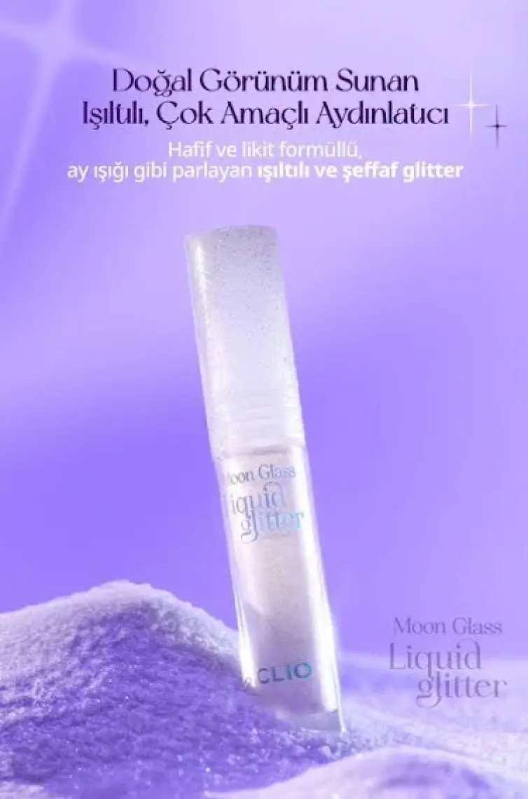 Clio Işıltılı ve Şeffaf Likit Glitter CLIO Moon Glass Liquid Glitter Sweet Cloud (03 Violet Topping)