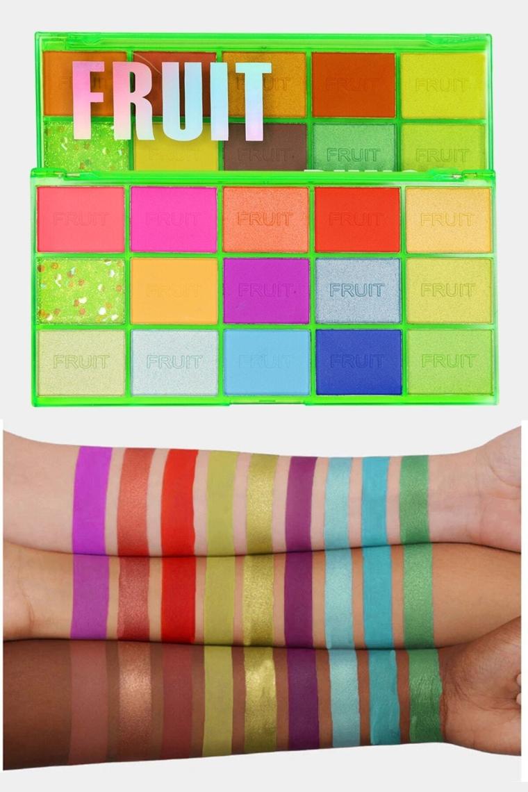 Iman Of Noble 15'li Fruit Punch Renkli Yeşil Ambalajlı Sedefli ve Mat Far Paleti Iman Of Noble