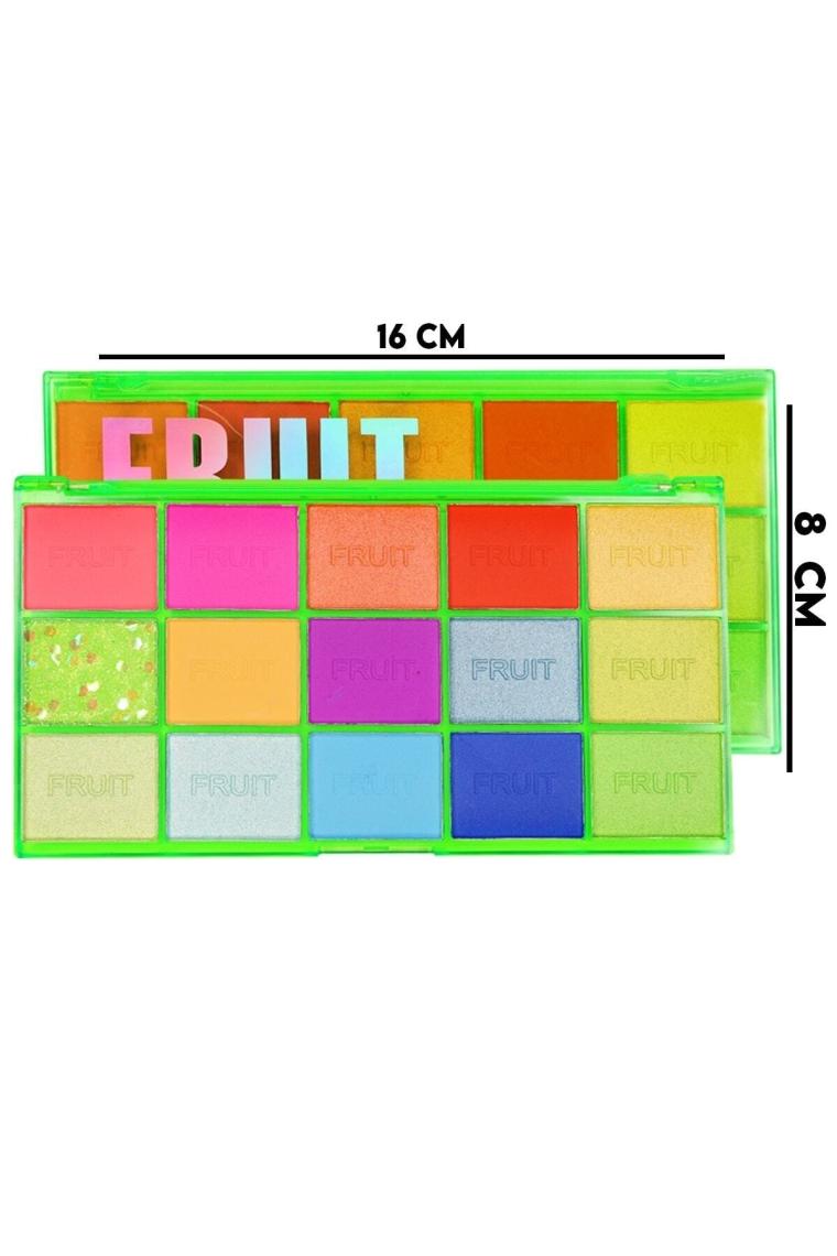Iman Of Noble 15'li Fruit Punch Renkli Yeşil Ambalajlı Sedefli ve Mat Far Paleti Iman Of Noble