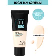 Maybelline Fit Me Matte + Poreless 100 Warm Ivory Fondöten
