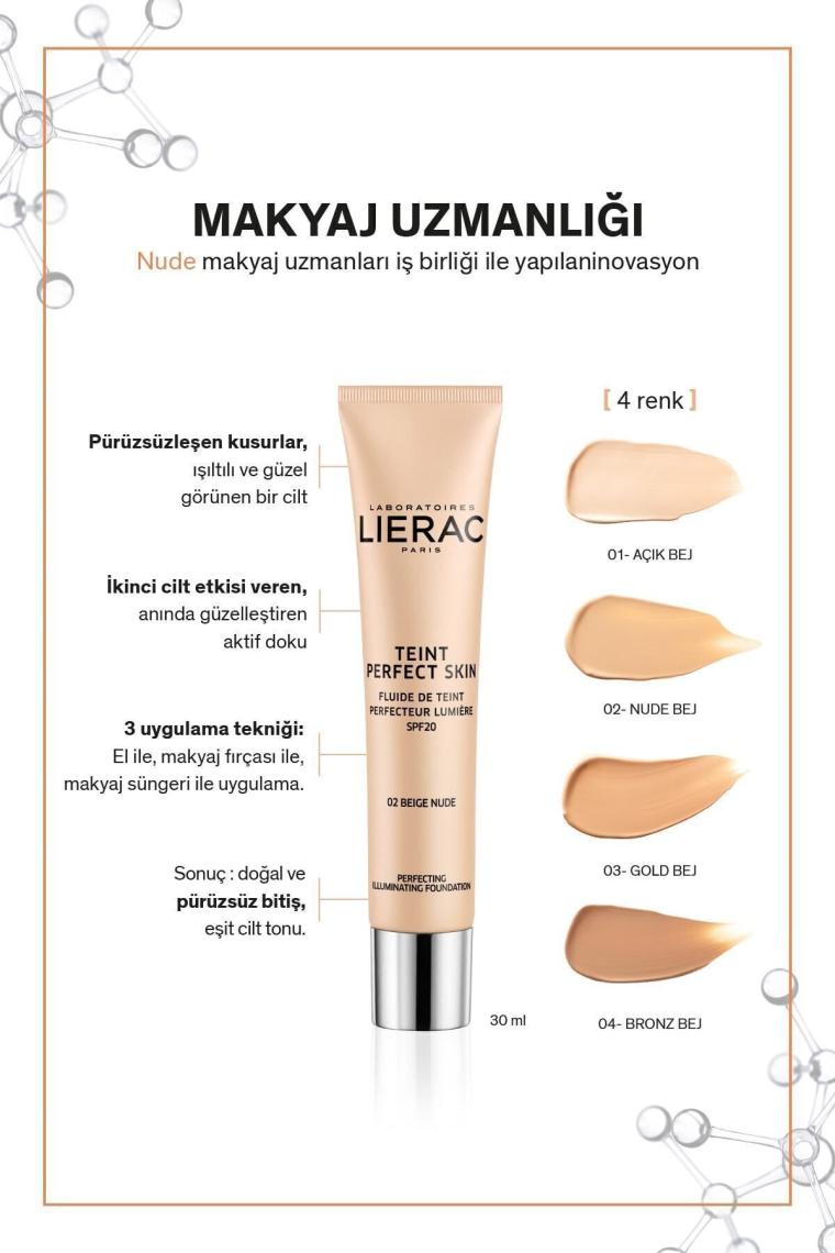 Teint Perfect Nude Beige / 2 Mükemmel Cilt Dokusu Sağlayan, Aydınlatıcı Fluid Fondöten