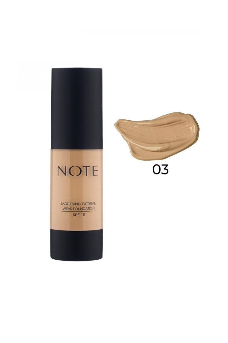 Note Mattifying Extreme Wear Fondöten Spf 15 03 Medium Beige