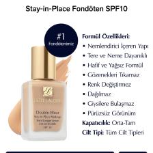 Estee Lauder Double Wear Stay In Place 1N0 Porcelain Fondöten