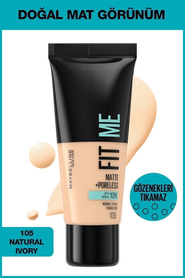 Maybelline Fit Me Matte + Poreless 105 Natural Ivory Fondöten