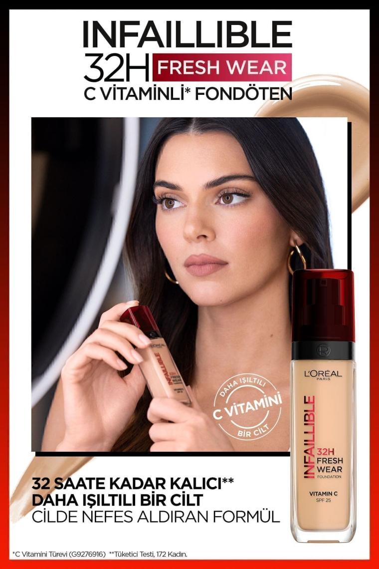 Loreal Paris Infaillible 32H Fresh Wear C Vitaminli Fondöten 125 Natural Rose