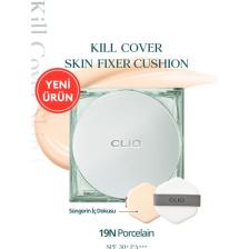 Gün Boyu Kalıcı Mat Cushion Fondöten CLIO Kill Cover Skin Fixer Cushion (19N Porcelain) SPF50+ PA+++
