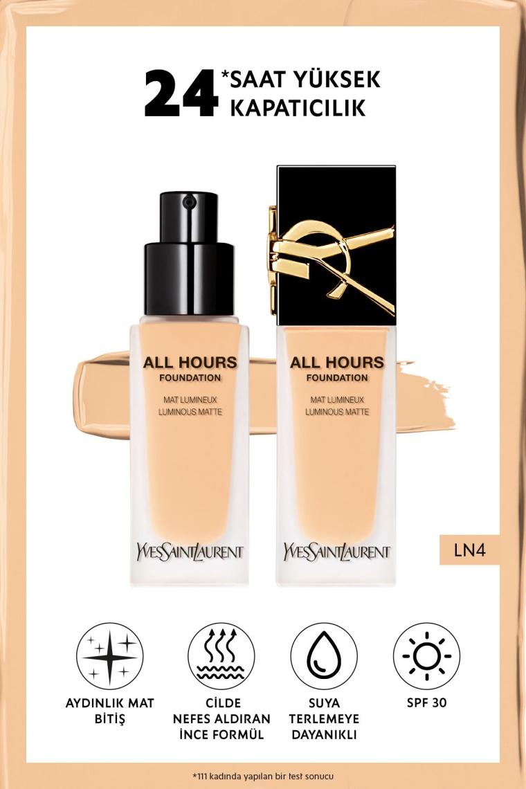 All Hours Tüm Gün Süren Işıltılı Mat Bitişli Fondöten Ln4 3614273593540