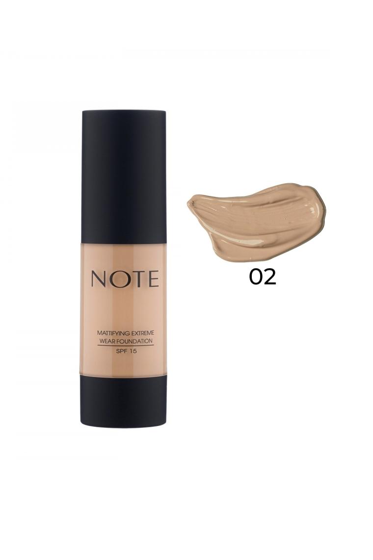 Note Mattifying Extreme Wear Fondöten Spf 15 02 Natural Beige