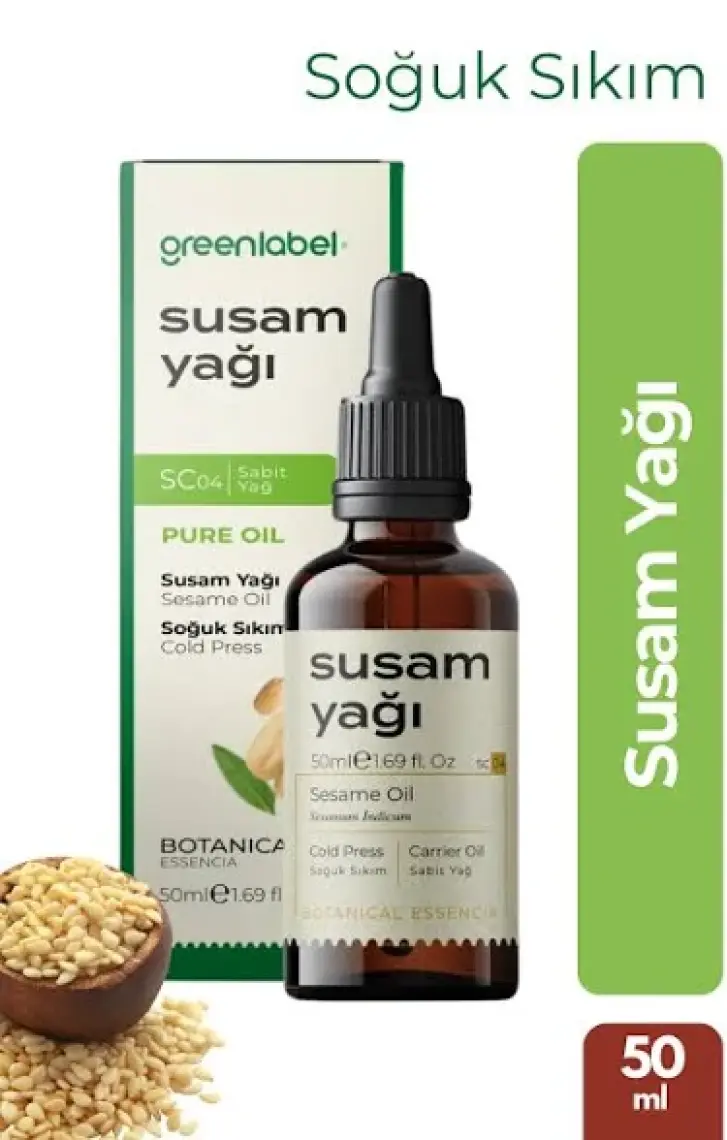 Green Label Susam Yağı Soğuk Sıkım %100 Doğal Ve Saf 50ml