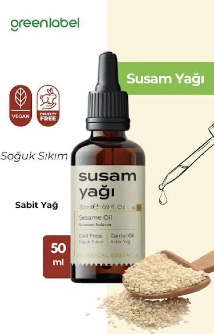 Green Label Susam Yağı Soğuk Sıkım %100 Doğal Ve Saf 50ml