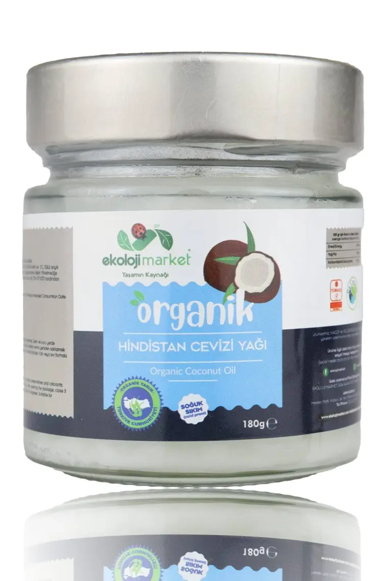 Ekoloji Market Organik Hindistan Cevizi Yağı Soğuk Sıkım 180 ml