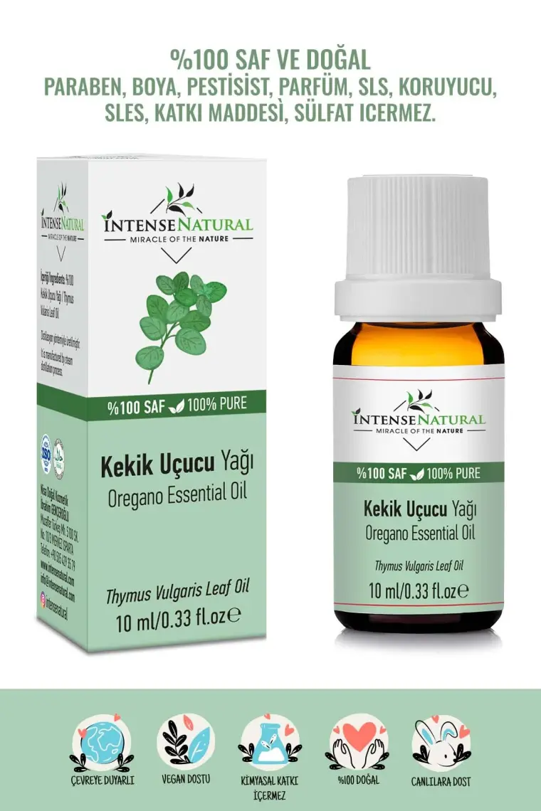 Intense Natural Kekik Uçucu Yağı 10 ml %100 Saf ve Doğal Esansiyel Aromaterapi Oregano Thyme Essential Oil