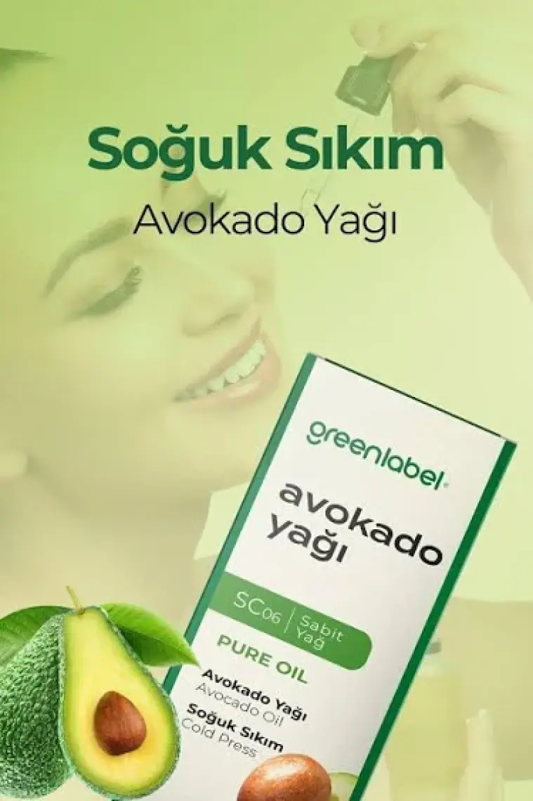 Green Label Avokado Yağı Soğuk Sıkım %100 Doğal Ve Saf 20ml