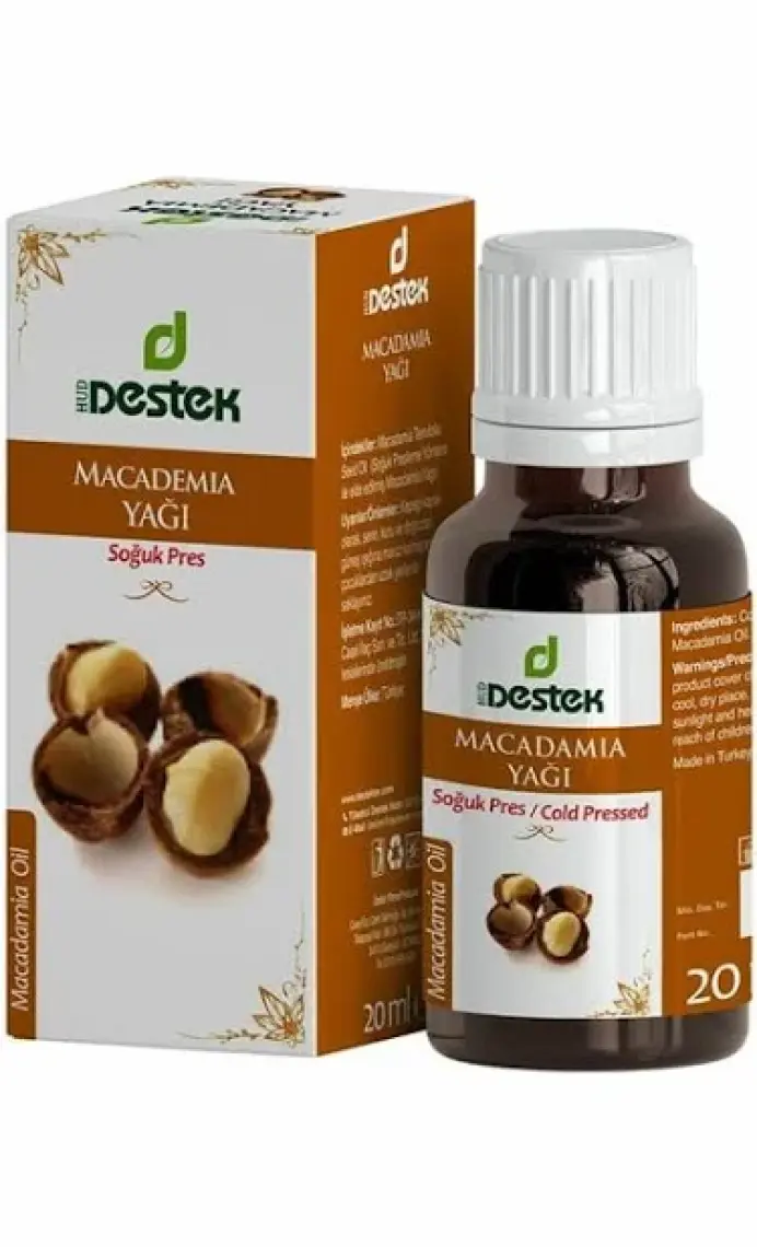 Destek Macadamıa Yağı (Soğuk Pres) 20cc