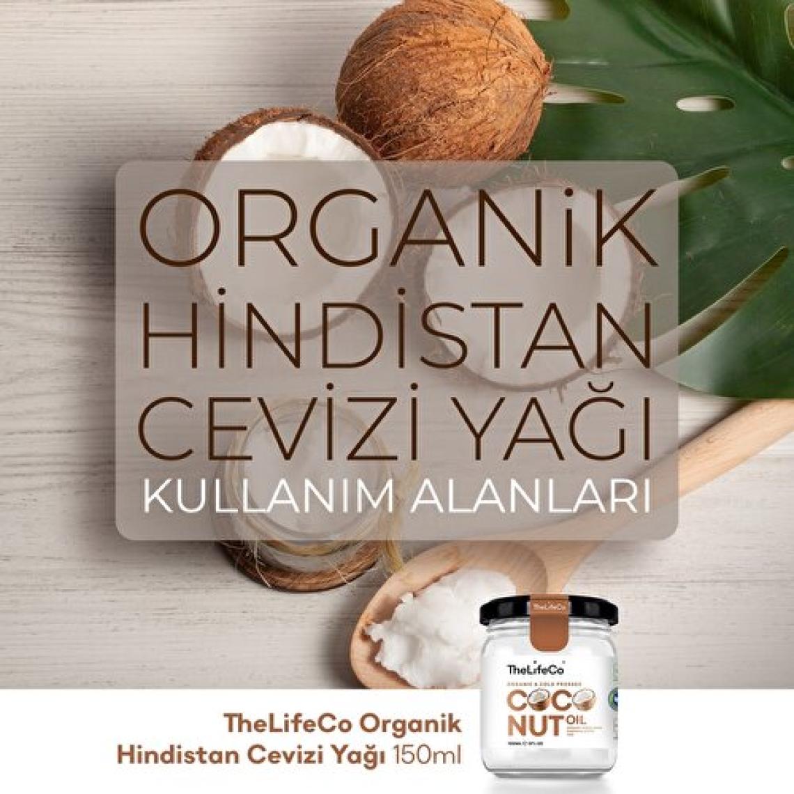 TheLifeCo Organik Hindistan Cevizi Yağı 150 ml (Soğuk Sıkım, Vegan)